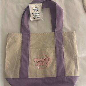 Trader Joe's Mini Pastel Canvas Tote Bag